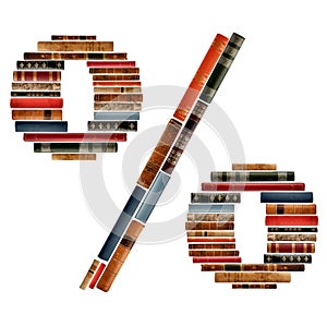 Font composed of spines of books