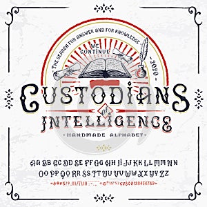 Font Custodians of intelligence. Craft retro type