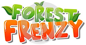 Font design for forest frenzy on white background