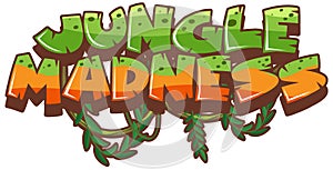 Font design for word jungle madness with green vine