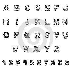 Font drawing designs vector illustration