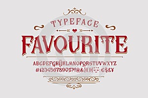 Font Favourite. Vintage typeface design for logo