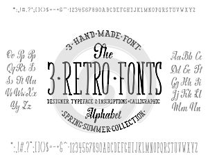 Font handmade - modular and hand-written, can be used for your design, for example - badges, posters