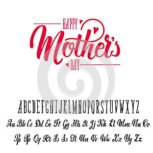 Font handmade - modular and hand-written, can be used for your design, for example - badges, posters