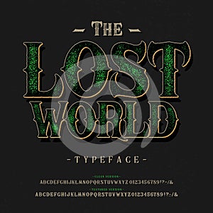 Font The Lost World. Craft retro vintage typeface