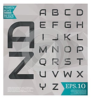 Font low poly Geometric pattern abstract background, texture for