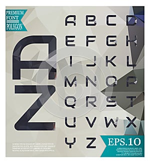 Font low poly Geometric pattern abstract background, texture for