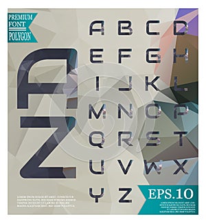 Font low poly Geometric pattern abstract background, texture