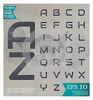 Font low poly Geometric pattern abstract background, texture