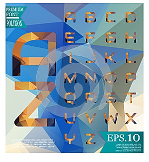 Font low poly Geometric pattern abstract background, texture