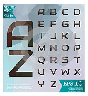 Font low poly Geometric pattern abstract background, texture for