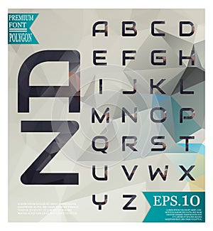 Font low poly Geometric pattern abstract background, texture for