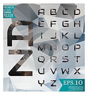 Font low poly Geometric pattern abstract background, texture