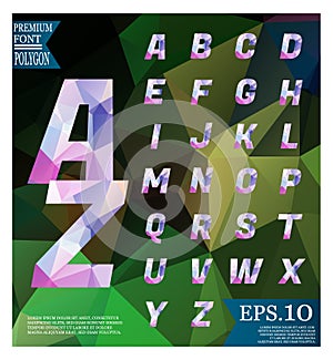 Font lowpoly on abstract background low poly textured triangle