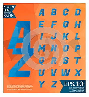 Font lowpoly on abstract background low poly textured triangle