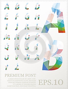 Font lowpoly design style illusstration eps.10