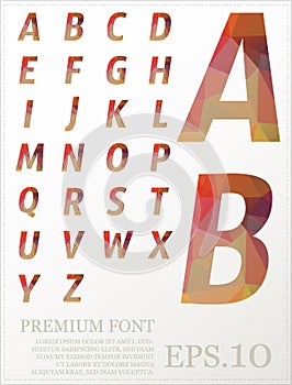 Font lowpoly design style illusstration eps.10