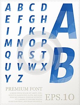 Font lowpoly design style illusstration eps.10