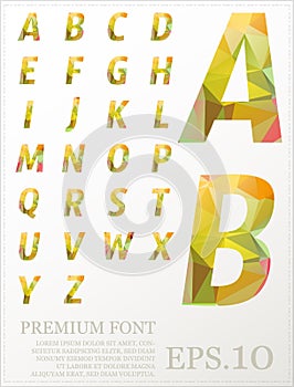 Font lowpoly design style illusstration eps.10