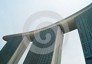 Font of the marina bay Tower on the day in Singapore