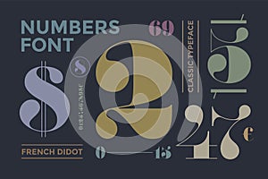 Font of numbers in classical french didot