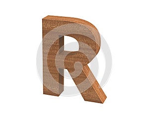 Font polished mahogany capital R render