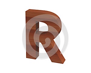 Font Polished rosewood capital R render