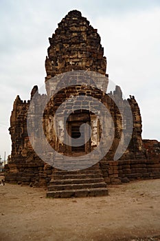 The Font of Prang Sam Yot Lopburi Town Landmark in thailand