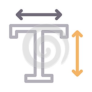 Font size thin color line vector icon