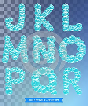 Font of soap bubbles vector