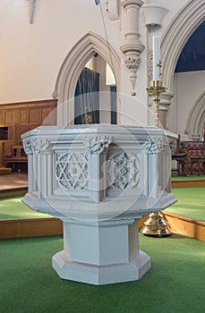 Font in St Thomas Roman Catholic Church Canterbury