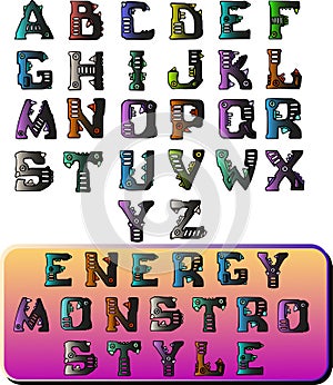 Font style energy monster