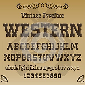 Font. Typeface. Script. Western style - vintage script font