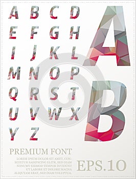Font vector lowpoly design style illusstration eps.10