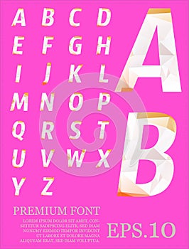 Font vector lowpoly design style illusstration eps.10