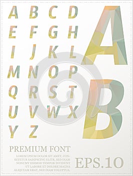 Font vector lowpoly design style illusstration eps.10