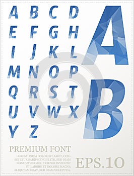 Font vector lowpoly design style illusstration eps.10