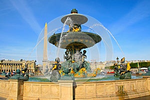 Fontaine des Mers at Place de la Concorde in Paris photo