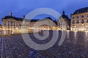 Fontaine des Trois Graces on Place de la Bourse in Bordeaux photo