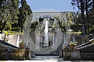 Fontana Dei Draghi, Villa d`Este fountain and garden in Tivoli n photo