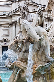 Fontana dei Quattro Fiumi on Piazza Navona in Rome