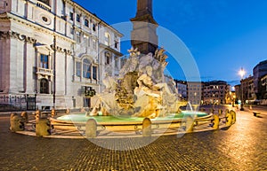 Fontana dei Quattro Fiumi, Piazza Navona, Rome, Italy