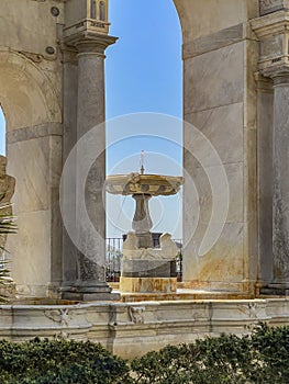 Fontana del Gigante o dell'Immacolatella (Fountain of the Giant) in Naples. Campania, Italy