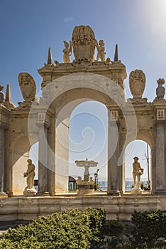 Fontana del Gigante o dell'Immacolatella (Fountain of the Giant) in Naples. Campania, Italy photo