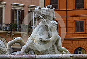 Fontana del Nettuno, fountain of Neptune, Piazza Navona, Roma, I