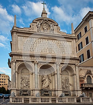 The Fontana dell'Acqua Felice (the Fountain of Moses) - landmark attraction in Rome, Italy