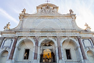 Fontana dell`Acqua Paola or the big fountain in Italy Rome.