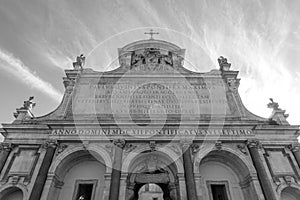 Fontana dell`Acqua Paola or the big fountain in Italy Rome. Architecture and travelling concept.