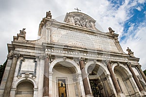 Fontana dell`Acqua Paola, Il Fontanone on Janiculum hill in Rome. Italy