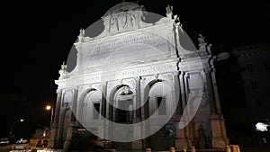 Fontana dell Acqua Paola in Rome, night view.